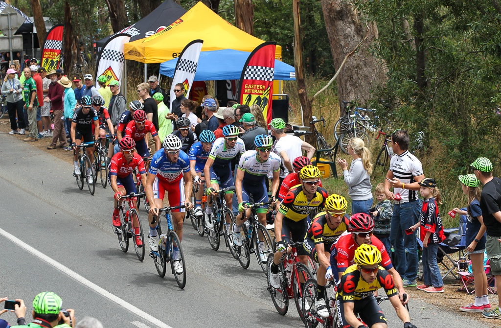 Brendan Canty (Budget Forklifts) did much of the pacemaking in the day's first major breakaway, riding in support of his team leader Jack Bobridge, who was also in the break. Their teammate Josh Berry was also there, in a group of 15 riders that came together on lap 5.