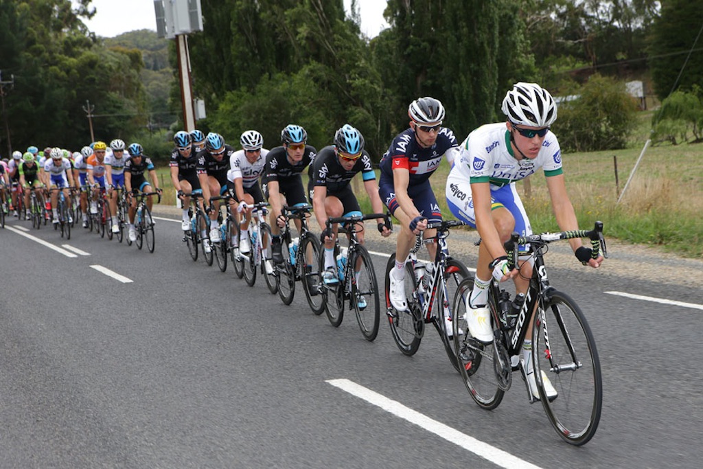 While UniSA-Australia spent some time on the front of the main field in support of race leader Jack Bobridge, it was IAM and Sky that did virtually all the chasing in the main field.