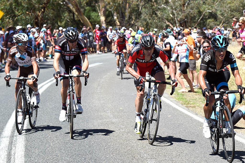 Evans was able to react when Richie Porte attacked on the final climb.