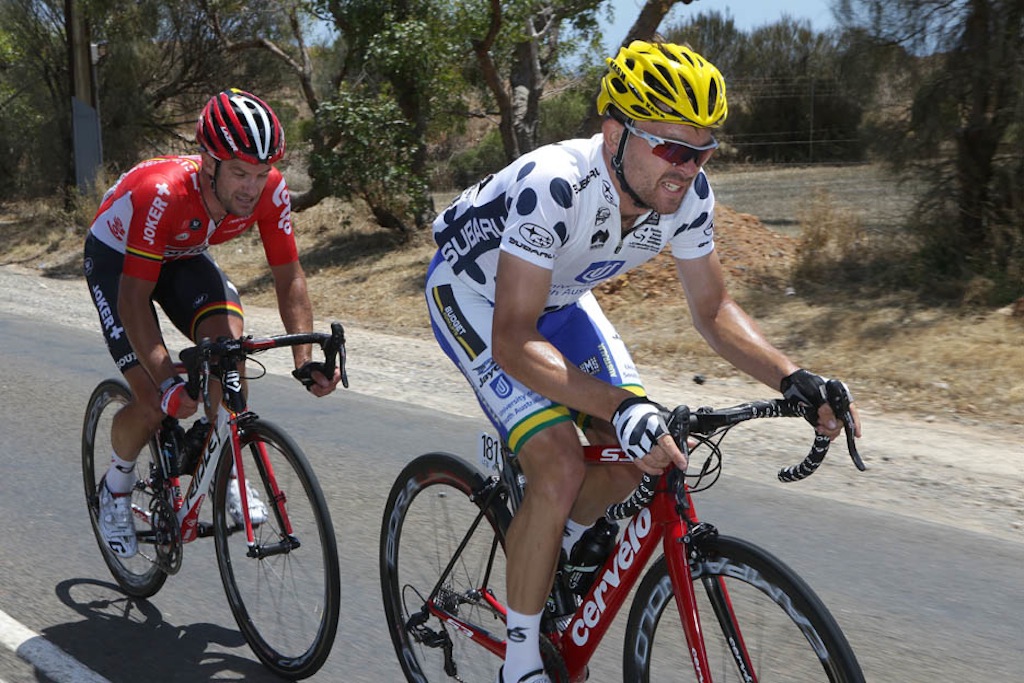 After Drapac's Jordan Kerby was shed from the breakaway , Bobridge and Henderson forged on together.