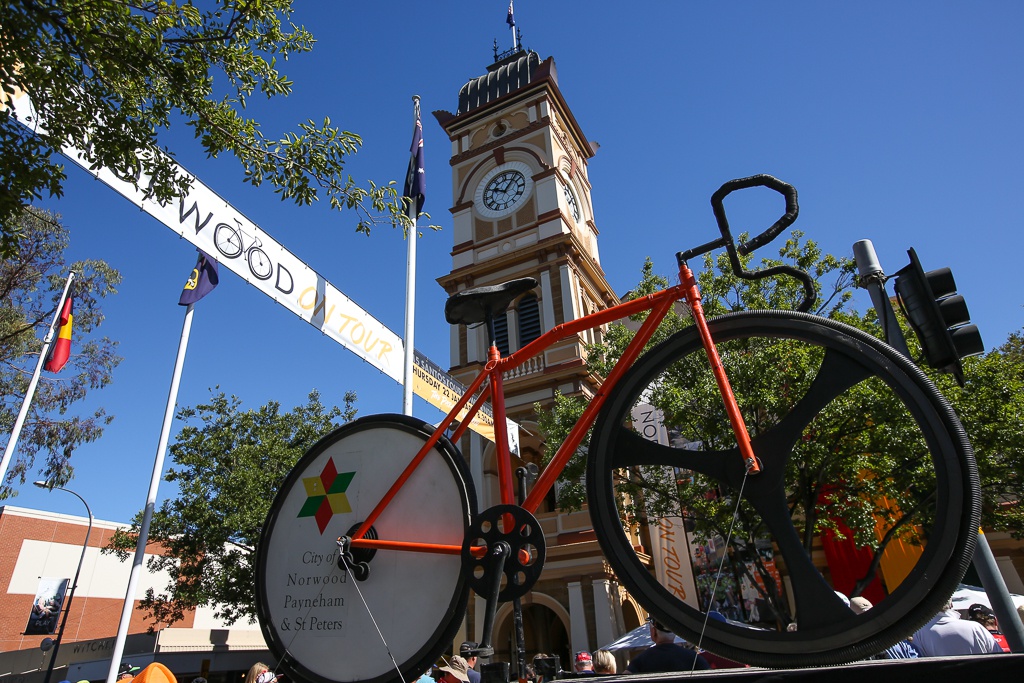 Today's stage started in the suburb of Norwood in Adelaide's inner east.