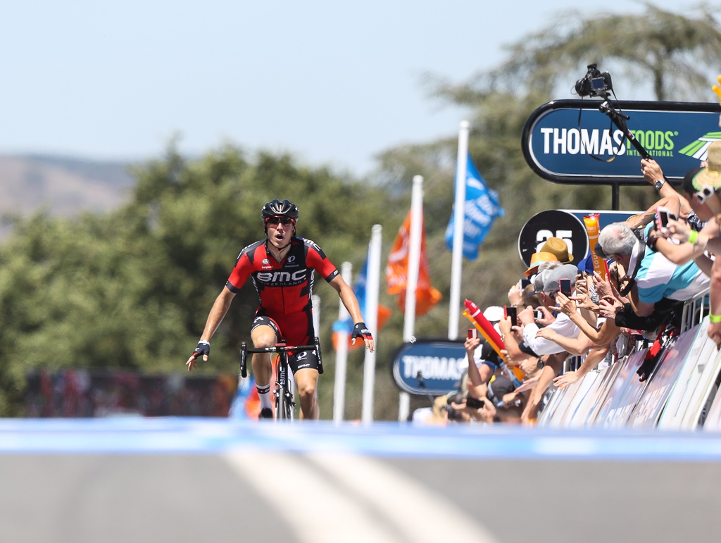 But it was Rohan Dennis that came from the chase group and powered past the four leaders ...