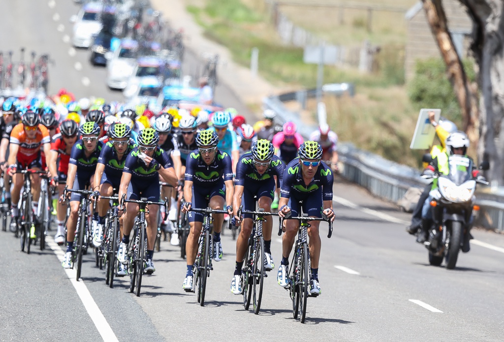 Movistar did a lot of the chasing in the closing kilometres.