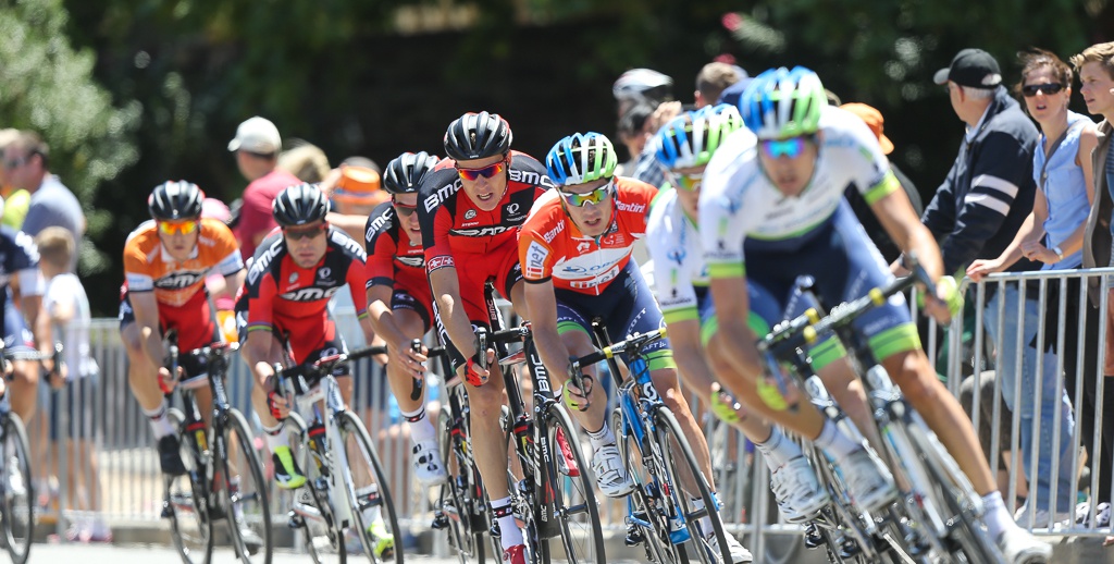 Orica-GreenEdge masses ahead of Daryl Impey, readying him for the final gallop.