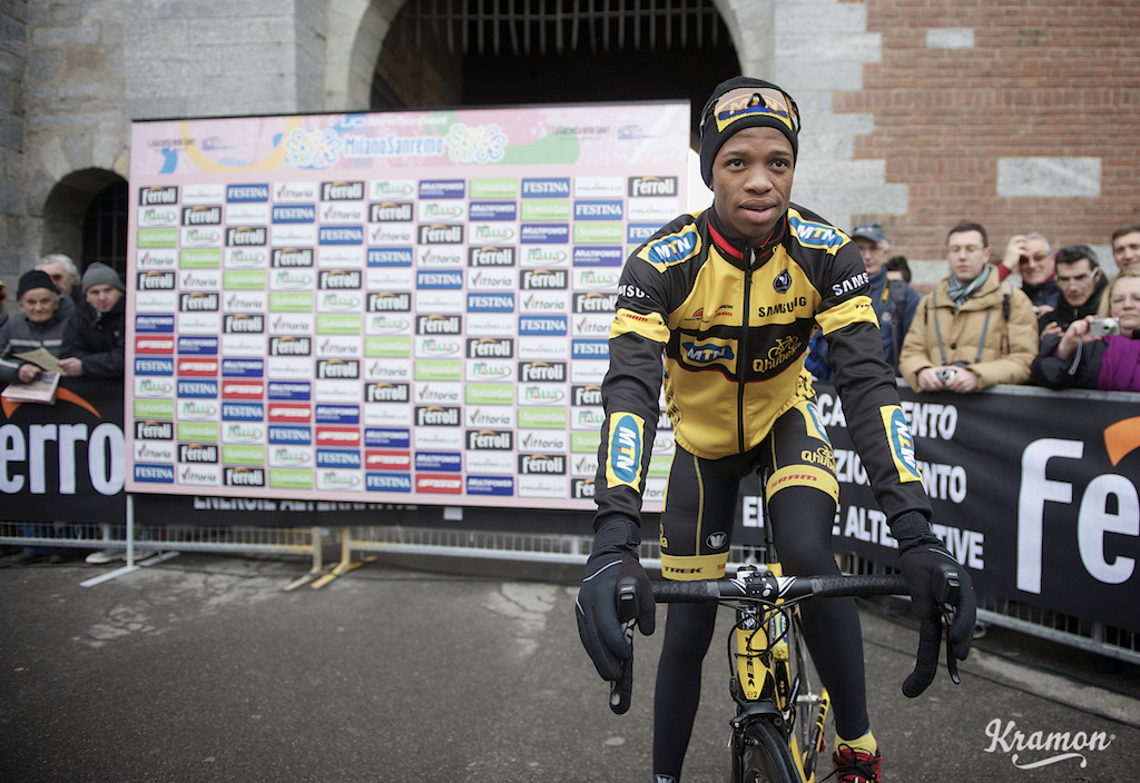 Jim Songezo (RSA) is the first black african ever to ride Malin-Sanremo