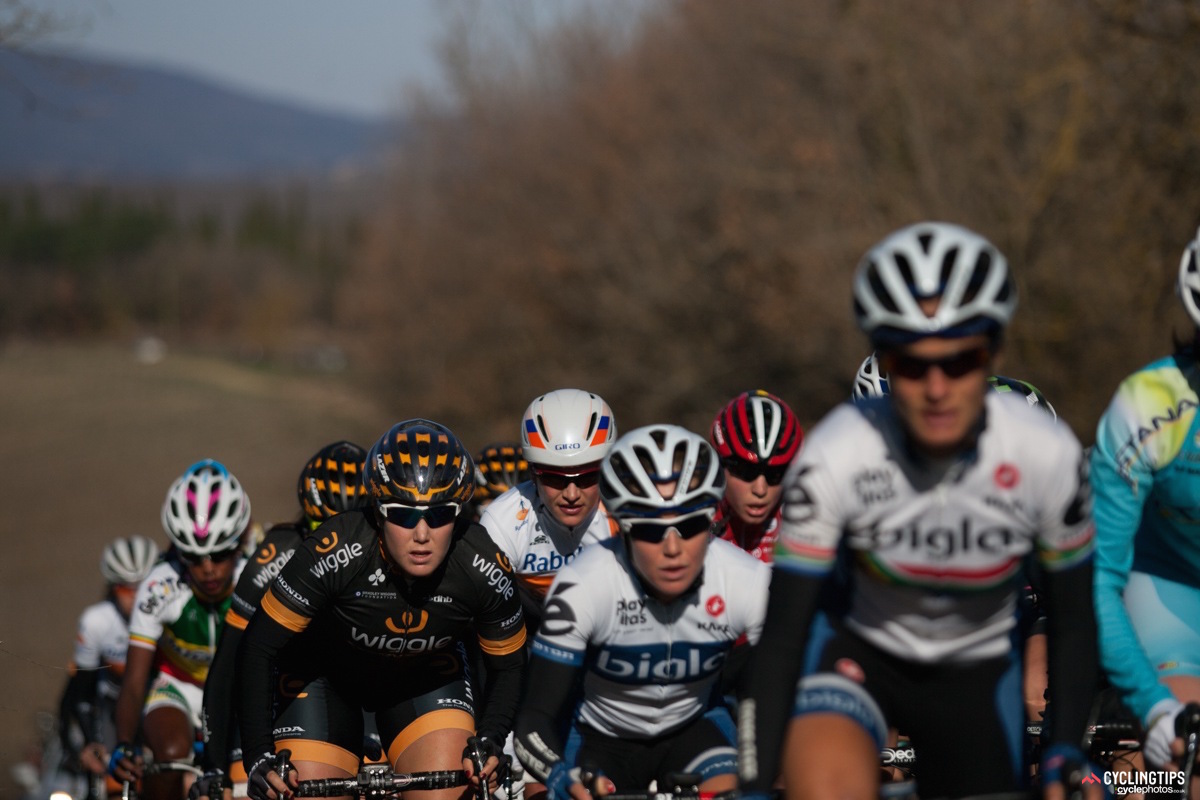 We love the blog post Chloe Hosking (Wiggle Honda) wrote about Strade Bianche. (Well – let’s be honest, we love all her blog posts.) “The course started in San Gimignano and went virtually straight uphill (if you discount the neutral start). From then on it was up and down all day before we finally looped around and climbed up to the finish in the centre of Siena. Throw in some crosswinds on the gravel roads, hills up gravel roads and down hill on gravel roads, and yeah, there were more than a few challenges. But it was sort of like when you ask for a really deep massage; you know it’s going to hurt but it’s that good sort of pain where your face is contorted but at the same time you’re thinking: ‘This is so good.’ “