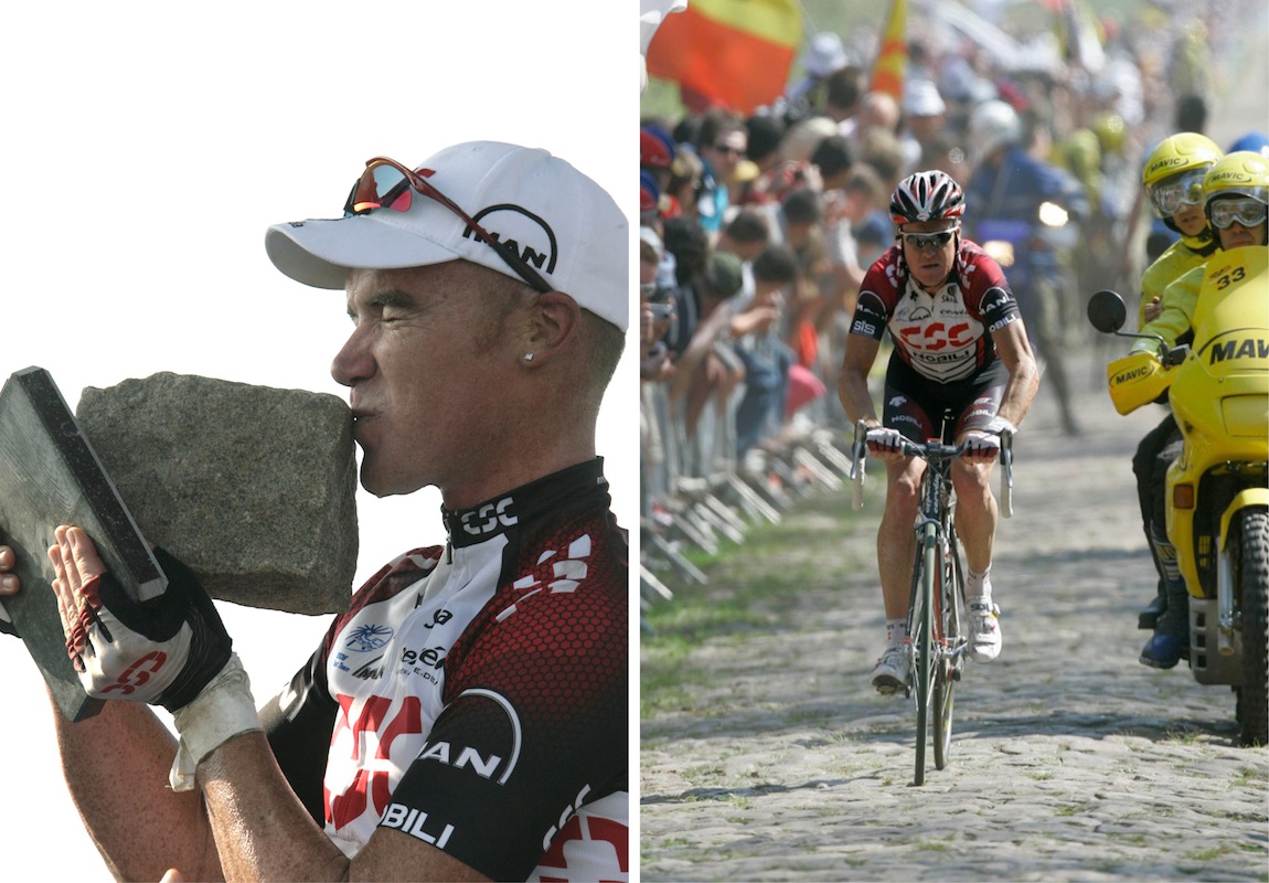 In 2007 Stuart O'Grady became the first and so far only Australian to win Paris-Roubaix. When Stuey came home at the end of that season, he brought that cobbled trophy to Cafe Racer and passed it around. Grown men wept ...