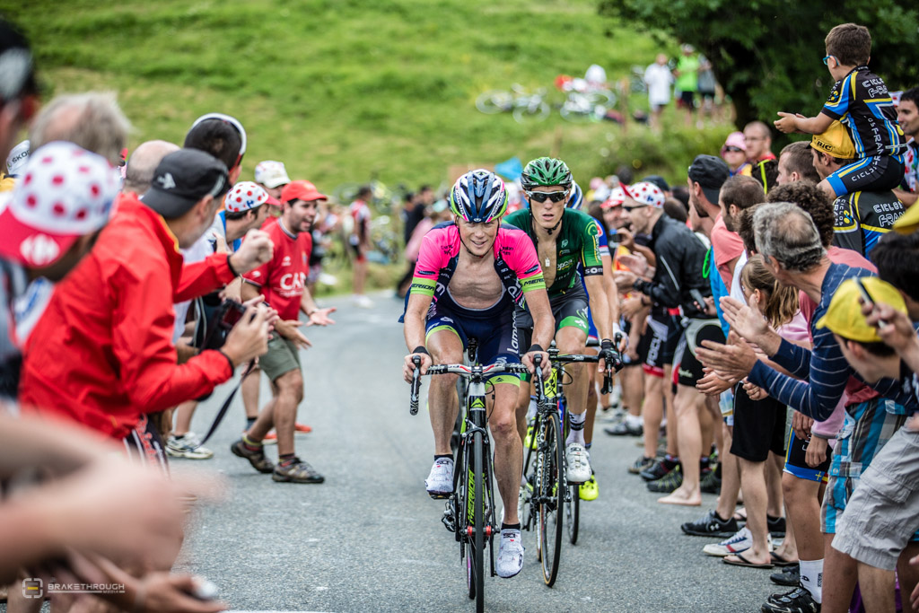 Chris Horner made what was his first real attack of this year's Tour de France on the final climb to Hautacam. He was joined by Vincenzo Nibali who then rode off to win the stage.