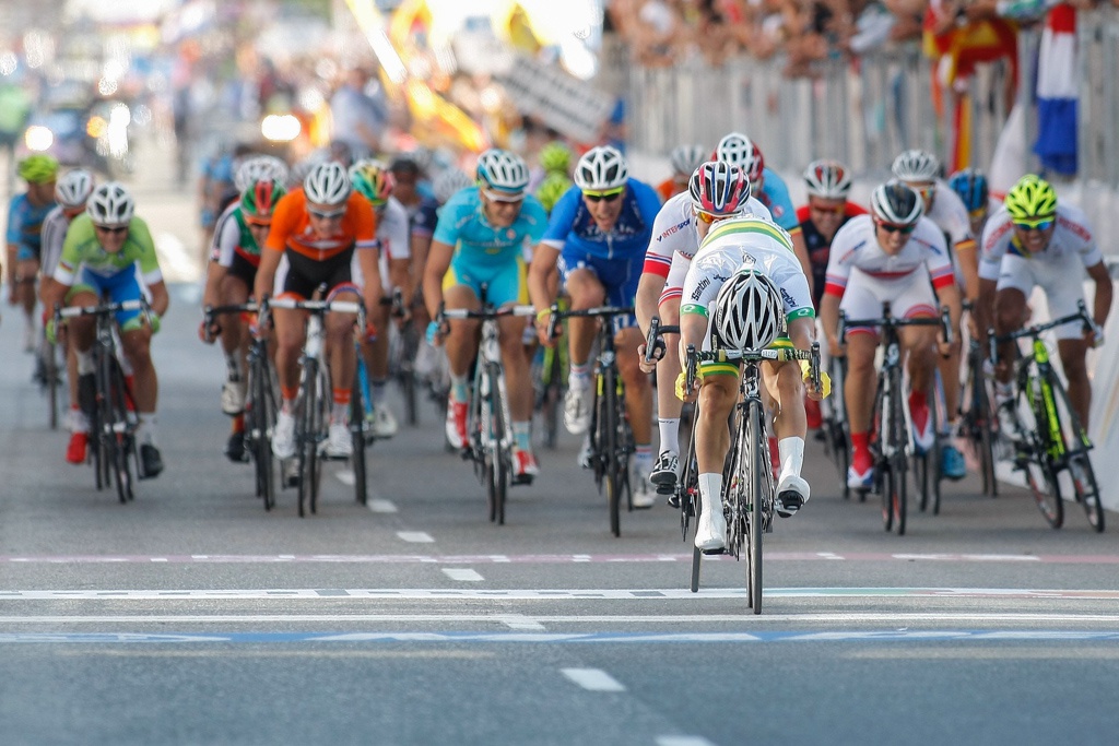 ... which was led in by Australia's Caleb Ewan who improved on his fourth place from last year, taking second in 2014.