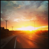 The golden hour makes even the most nondescript roads take on a magical glow, before the rest of the