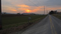 The Bucknell University Cycling Team - sunset view of Lewisburg PA on the way back to school