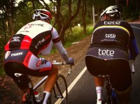 #wymtm2012 @cyclingtips @miketomalaris 
In the hills with #targettrek Vaughan Bowman and Barn.
Hard 