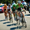 The day's first breakaway, featuring Lars Boom (Belkin), David Veilleux (Europcar), Blel Kadri (AG2R) and Ruben Perez (Euskaltel).