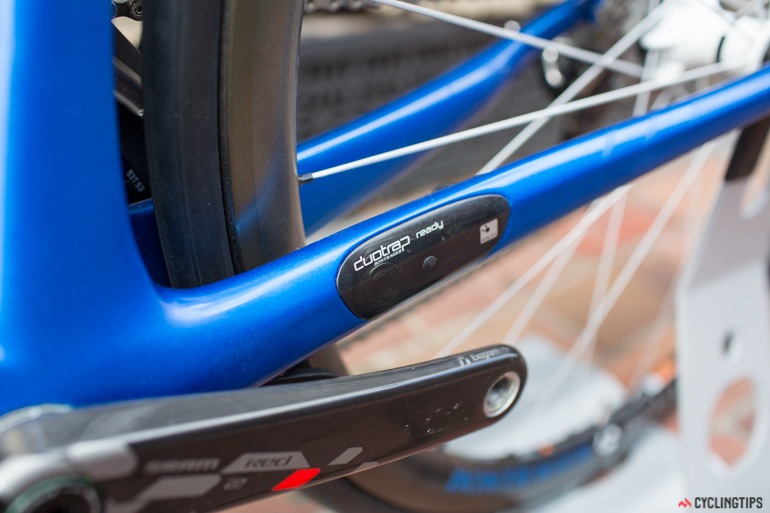 DuoTrap speed and cadence sensor integrated into the frame.