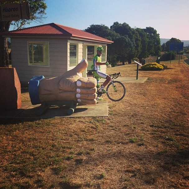 Thumbs up for 300km!! Launceston is 62km further so we are going to push it out to 400km!