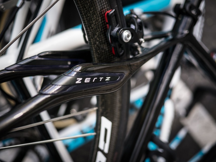  Specialized uses their "Zertz" on their Roubaix model which acts as a dampener to smooth out vibrations.