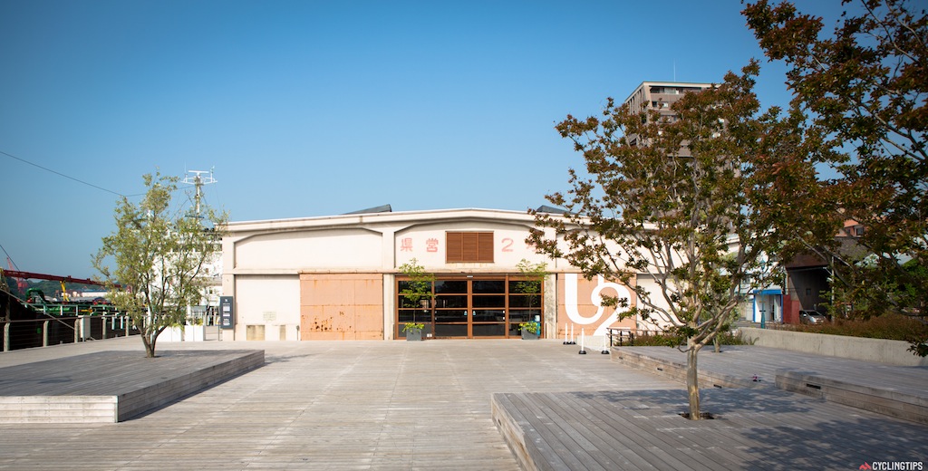 The U2 Onomichi - an old maritime shipyard warehouse that's been recently renovated with the Cycle Hotel, a Giant bike shop, restaurants, bars and cafes. 