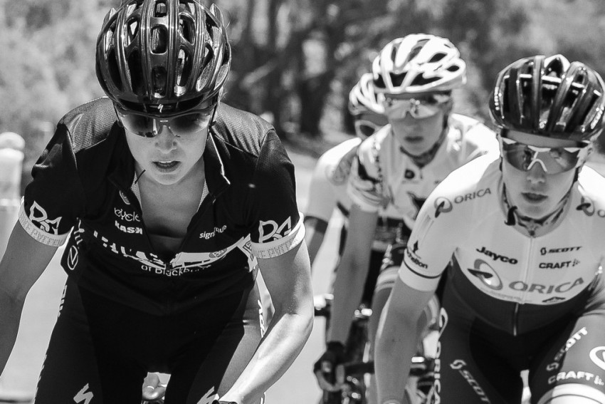 Williams (left) in the black colours of Bike Gallery. (Image: Kirsty Baxter)